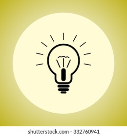 Light bulb sign icon, vector illustration. Flat design style 