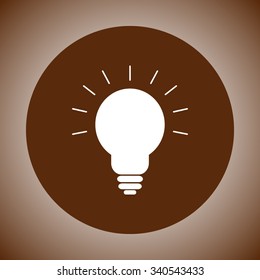 Light bulb sign icon, vector illustration. Flat design style 