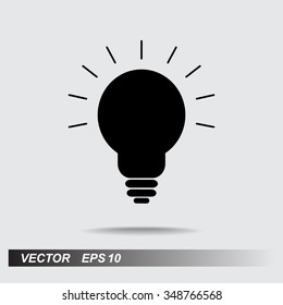 Light bulb sign icon, vector illustration. Flat design style 