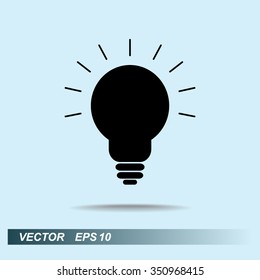 Light bulb sign icon, vector illustration. Flat design style 