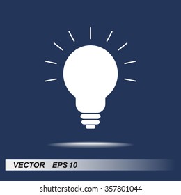 Light bulb sign icon, vector illustration. Flat design style 