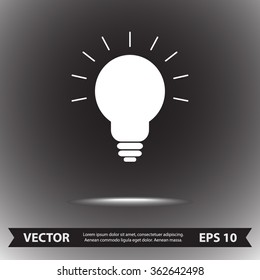 Light bulb sign icon, vector illustration. Flat design style 