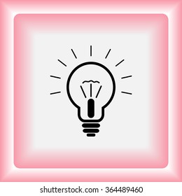 Light bulb sign icon, vector illustration. Flat design style 