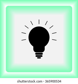 Light bulb sign icon, vector illustration. Flat design style 