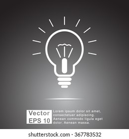 Light bulb sign icon, vector illustration. Flat design style 