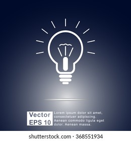 Light bulb sign icon, vector illustration. Flat design style 