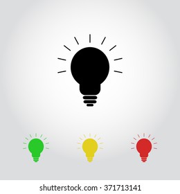 Light bulb sign icon, vector illustration. Flat design style 