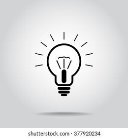 Light bulb sign icon, vector illustration. Flat design style 