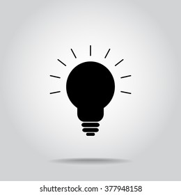 Light bulb sign icon, vector illustration. Flat design style 