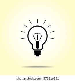 Light bulb sign icon, vector illustration. Flat design style 