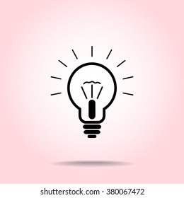 Light bulb sign icon, vector illustration. Flat design style 