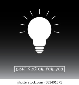 Light bulb sign icon, vector illustration. Flat design style 