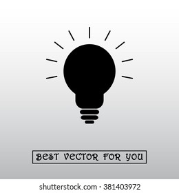 Light bulb sign icon, vector illustration. Flat design style 