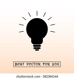 Light bulb sign icon, vector illustration. Flat design style 