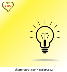 Light bulb sign icon, vector illustration. Flat design style 