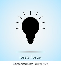 Light bulb sign icon, vector illustration. Flat design style 