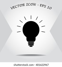 Light bulb sign icon, vector illustration. Flat design style 
