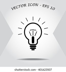 Light bulb sign icon, vector illustration. Flat design style 