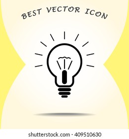 Light bulb sign icon, vector illustration. Flat design style 
