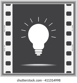 Light bulb sign icon, vector illustration. Flat design style 