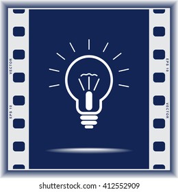 Light bulb sign icon, vector illustration. Flat design style 