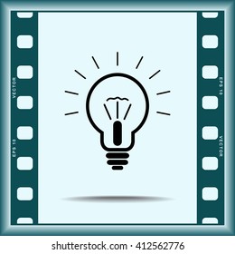 Light bulb sign icon, vector illustration. Flat design style 