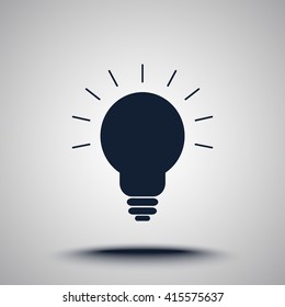 Light bulb sign icon, vector illustration. Flat design style 