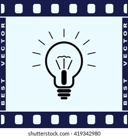 Light bulb sign icon, vector illustration. Flat design style 