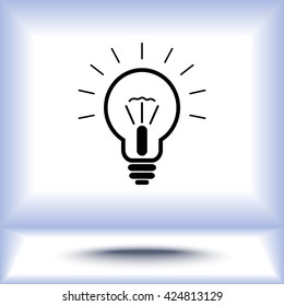 Light bulb sign icon, vector illustration. Flat design style 