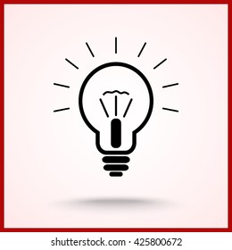 Light bulb sign icon, vector illustration. Flat design style 