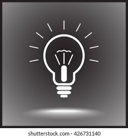 Light bulb sign icon, vector illustration. Flat design style 