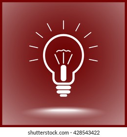 Light bulb sign icon, vector illustration. Flat design style 