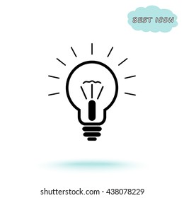 Light bulb sign icon, vector illustration. Flat design style 