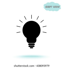 Light bulb sign icon, vector illustration. Flat design style 
