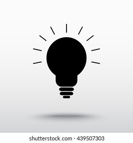 Light bulb sign icon, vector illustration. Flat design style 