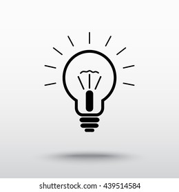 Light bulb sign icon, vector illustration. Flat design style 