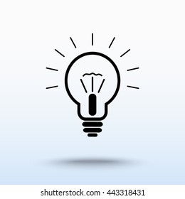 Light bulb sign icon, vector illustration. Flat design style 