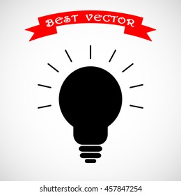 Light bulb sign icon, vector illustration. Flat design style 