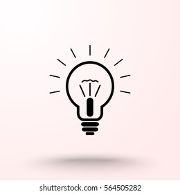 Light bulb sign icon, vector illustration. Flat design style 