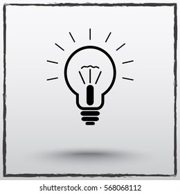 Light bulb sign icon, vector illustration. Flat design style 