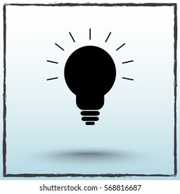 Light bulb sign icon, vector illustration. Flat design style 