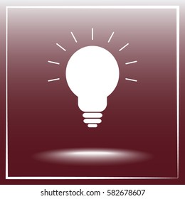 Light bulb sign icon, vector illustration. Flat design style 