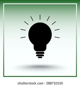 Light bulb sign icon, vector illustration. Flat design style 