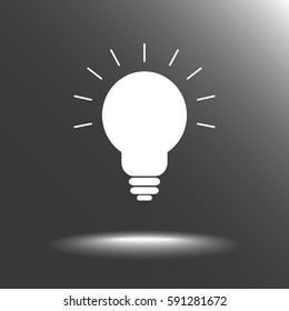 Light bulb sign icon, vector illustration. Flat design style 