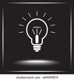 Light bulb sign icon, vector illustration. Flat design style 