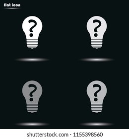 Light bulb sign. Idea flat grayscale vector icon.
