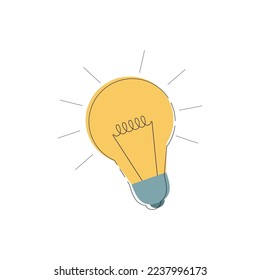 Light bulb sign. Idea. Vector flat icon