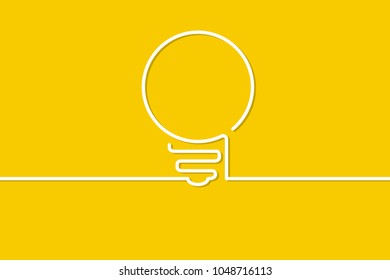 Light bulb sign, ideas performed in line-art. Vector illustration.
