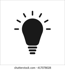 Light bulb sign simple icon on  background