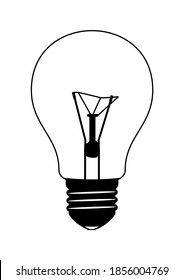 Silueta de bombilla. Vector plano.